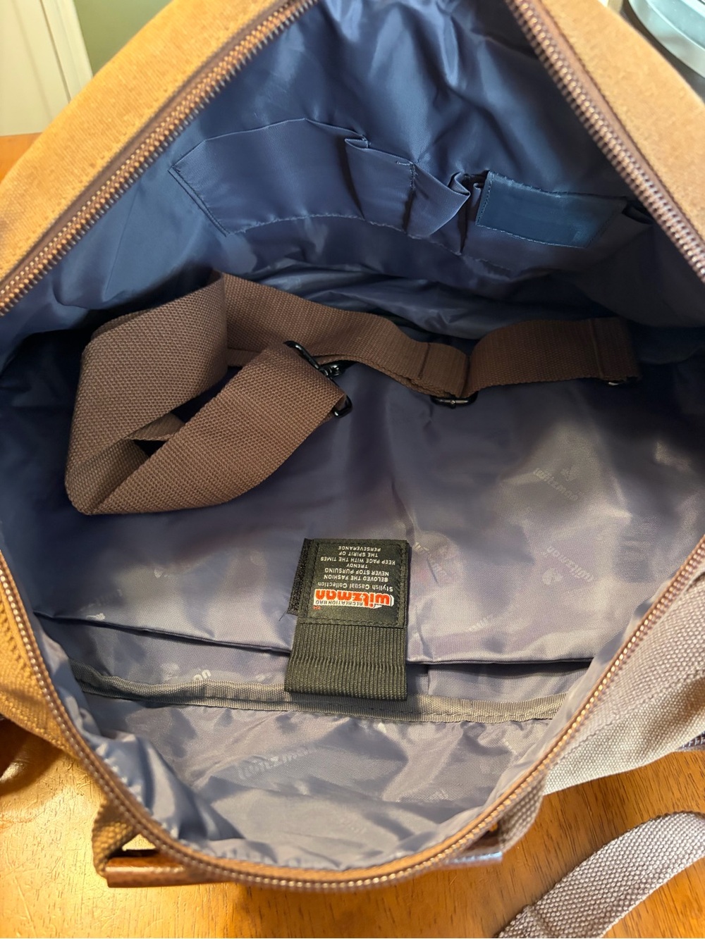 Brown Canvas Duffel Bag with Leather Trim - Picture 2 of 2